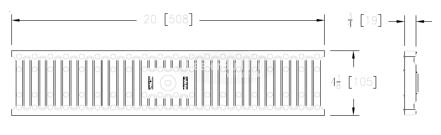 Zurn P4-CG 4-1/8" Wide Cast Iron Slotted Grate for Z884