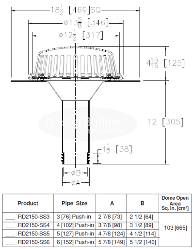 Zurn RD2150 Replacement Roof Drain