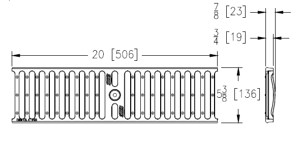 Zurn P6-DGC 6" Wide Ductile Iron Slotted Grate Class C