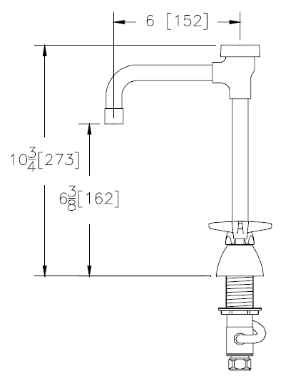 Zurn Z831U2-XL Lead-Free Widespread Faucet with 6" Vacuum Breaker Spout and Four Arm Handles