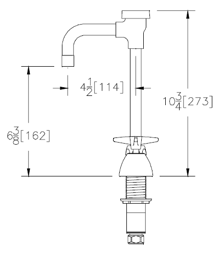 Zurn Z831T2-XL Lead-Free Widespread Faucet with 4-1/2" Vacuum Breaker Spout and Four Arm Handles