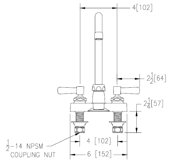 Zurn Z812A1-XL Lead-Free 4" Centerset with 3-1/2" Gooseneck and Lever Handles