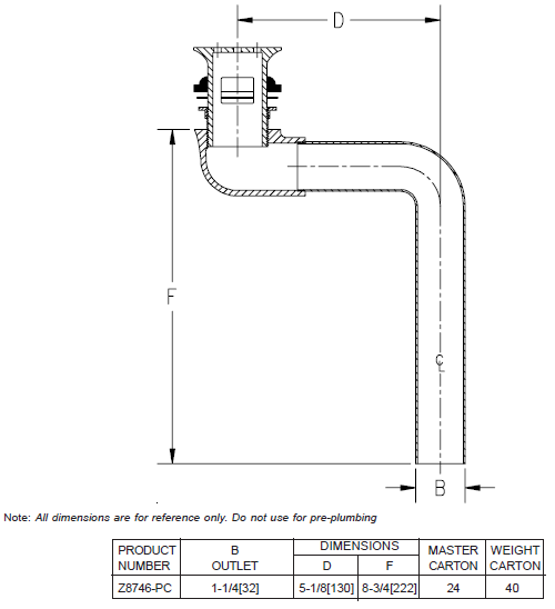 Zurn Z8746NOF-PC 1-1/4" 17-Gauge ADA Compliant Offset Lavatory Grid Strainer Less Overflow