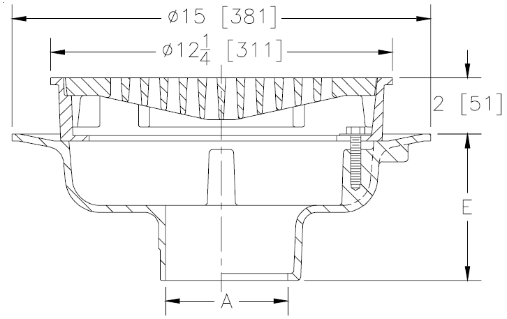 Zurn Z505 12" Diameter Heavy-Duty Area Drain