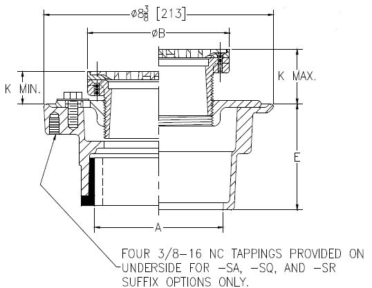 Zurn ZN415-5BZ-P Floor Drain with Medium-Duty 5" Round Nickel Bronze Leveling Strainer