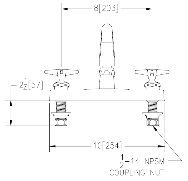 Zurn Z871G2-XL Lead-Free 8" Centerset Faucet with 8" Cast Spout and Four-Arm Handles