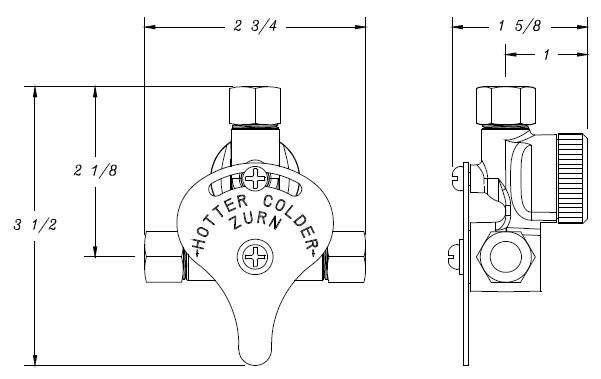 Zurn P6900-MV-XL Manual Temperature Mixing Valve