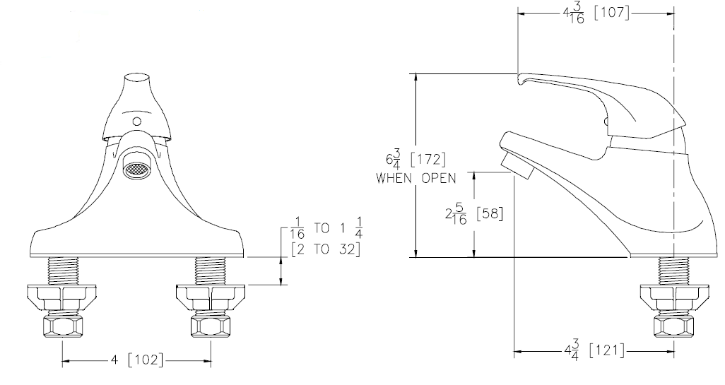 Zurn Z81000-XL Lead-Free Single Control Faucet 4" Center