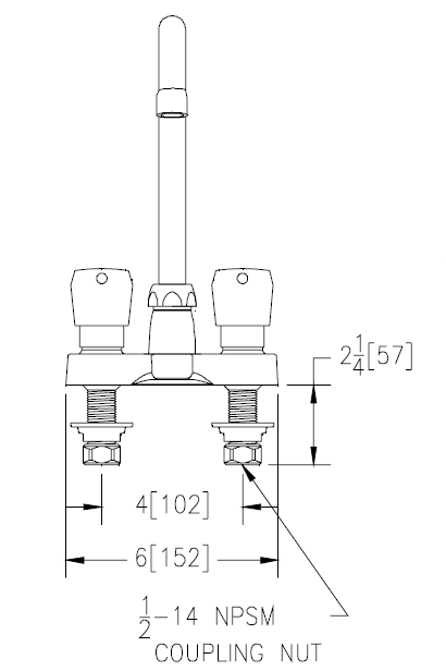 Zurn Z866A0-XL 4" Centerset Metering Faucet with 3-1/2" Gooseneck