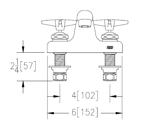 Zurn Z81102-XL-P Lead-Free 4" Centerset Faucet with Four Arm Handles and Pop-Up Drain