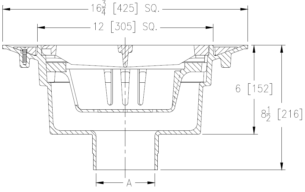 Zurn Z535 Drenaje de estructura de estacionamiento de aluminio de alta resistencia (cumple con CSA S413M)