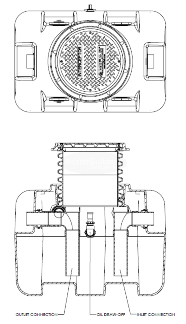 Mifab XL-MI-O-PL-750 BigMax 75 GPM 750 Lbs. Capacity HDPE Oil Interceptor