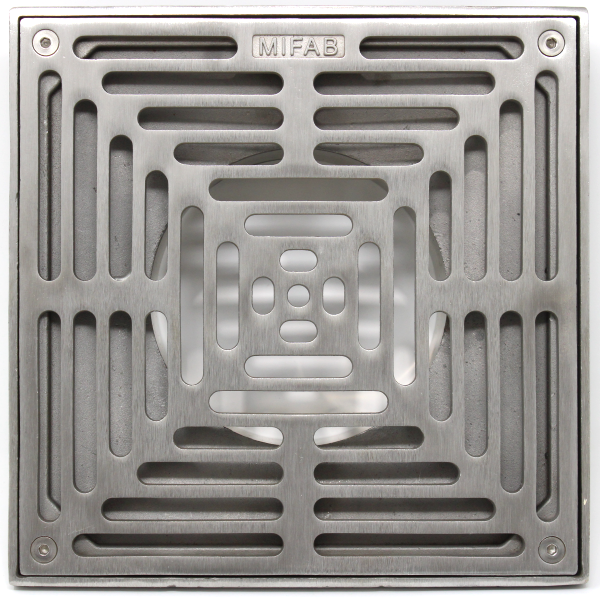 MIFAB XS8-3 8" x 8" Heavy-Duty Square Stainless Steel Strainer