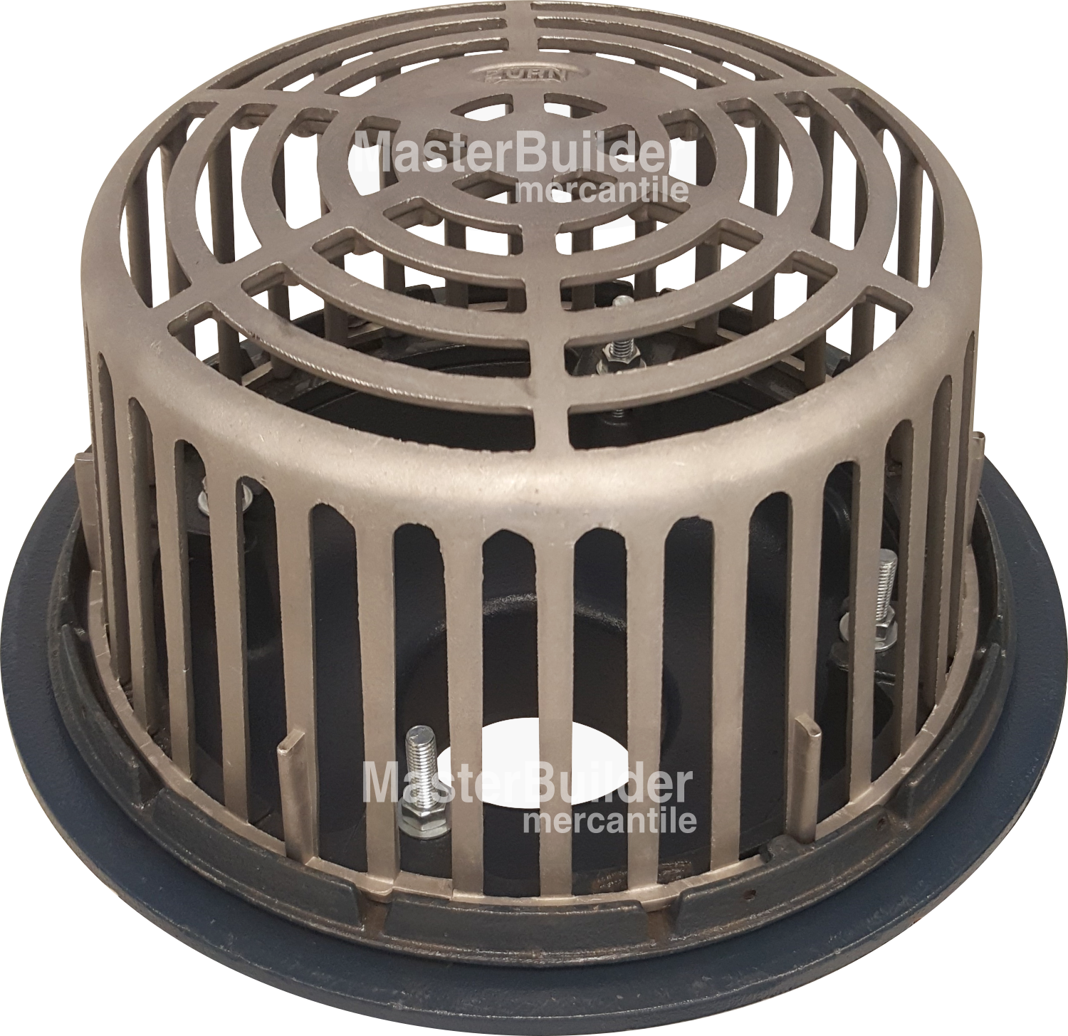 Zurn ZA-100-4IP-AC-G 15" Diameter Roof Drain, Aluminum Dome, 4" Threaded Connection, Angular Underdeck Clamp, Galvanized