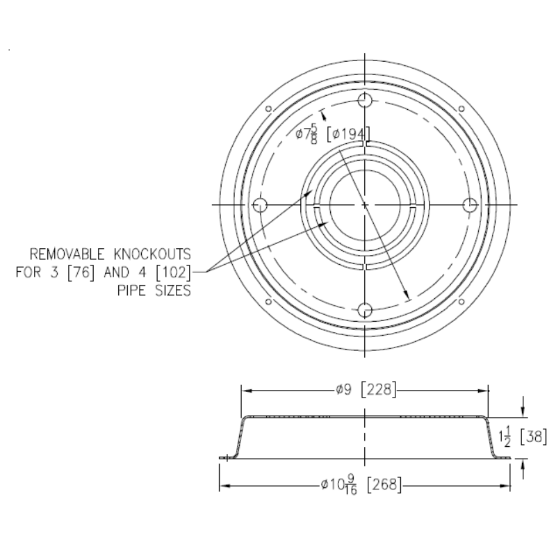 Zurn Z1035 Estabilizador de drenaje de piso para cuerpos de 8-3/8" [213 mm] de diámetro (Serie Z415)