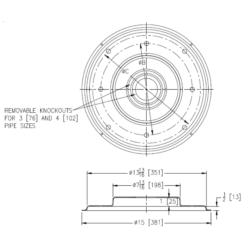 Zurn Z1036 Floor Drain Stabilizer for 12" [305mm] or 15" [381mm] Diameter Bodies (Z100 / Z121 Series)