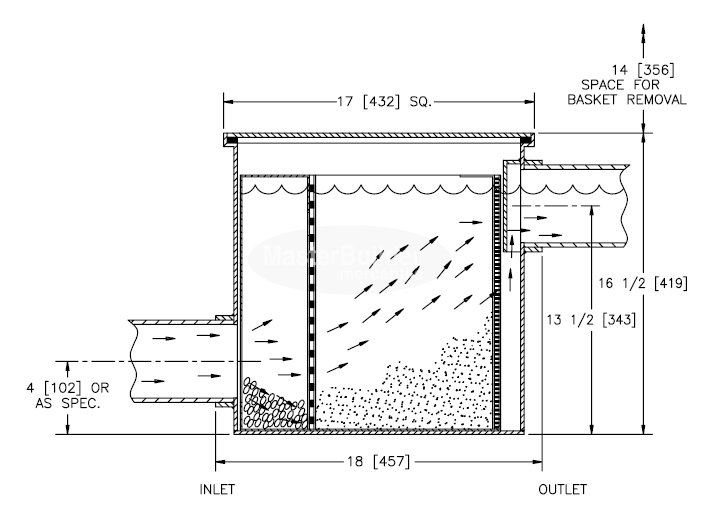 Zurn Z1181 Large Capacity Solids Interceptor, Fabricated Steel