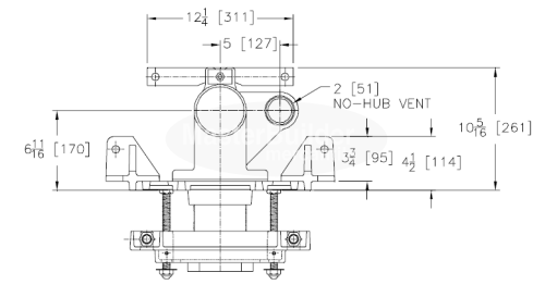 Zurn Z1204-N-XB Bariatric Water Closet Carrier 1,000 Lb. Adjustable Vertical Siphon Jet No-Hub