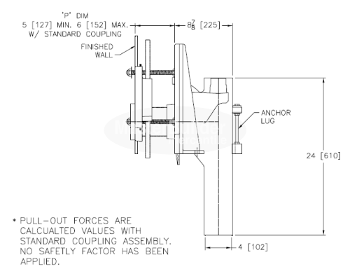 Zurn Z1204-N-XB Bariatric Water Closet Carrier 1,000 Lb. Adjustable Vertical Siphon Jet No-Hub