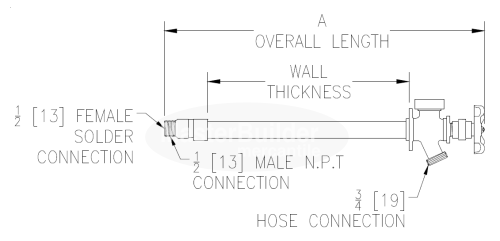 Zurn Z1345 Non-Freeze Wall Faucet With Integral Vacuum Breaker