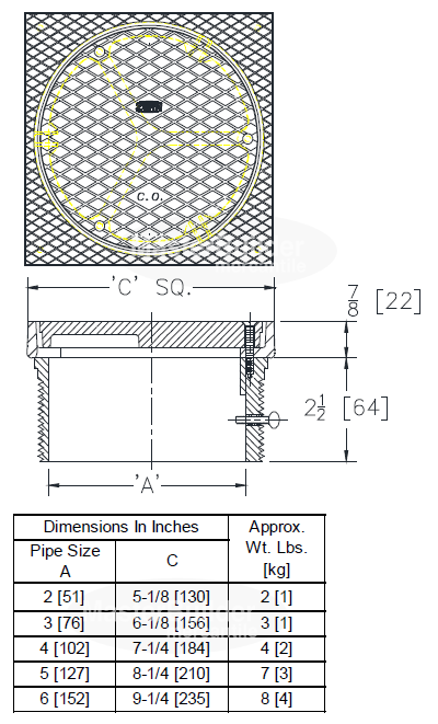 Zurn Z1404 Heavy-Duty Floor Cleanout Access Housing