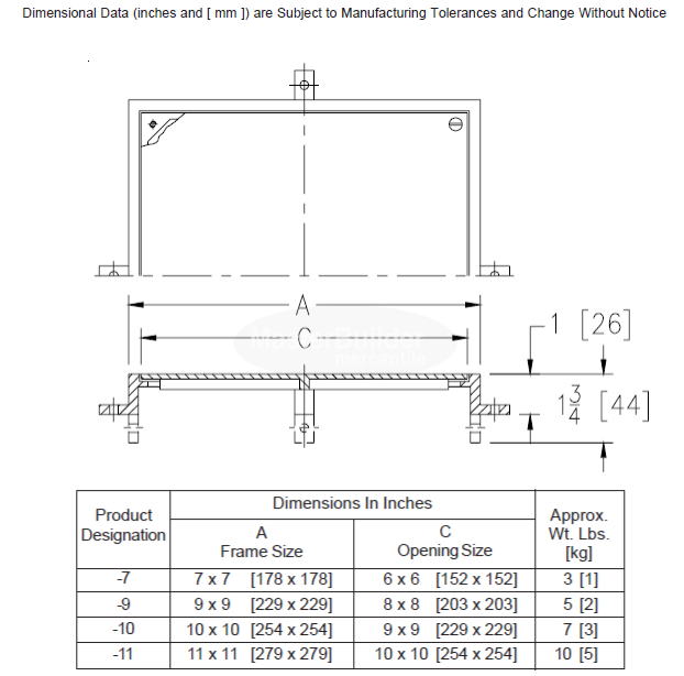 Zurn Z1460 Square Wall Access Panel, Bronze or Nickel Bronze