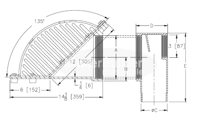 Zurn Z160 / Z161 Adaptador Bajante 6"