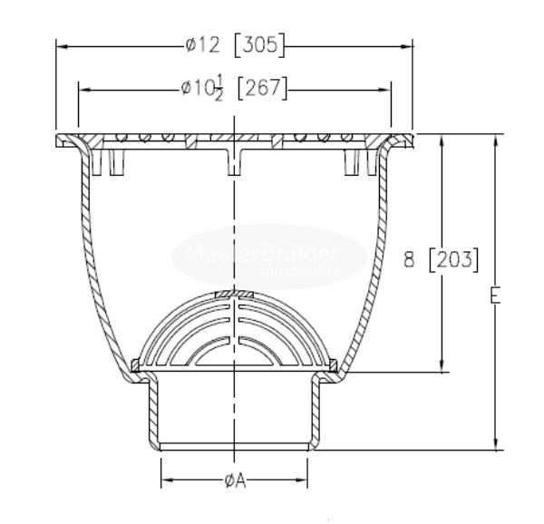 Zurn Z1950 12" A.R.E. Sani-Flor Receptor Floor Sink 8" Sump Depth