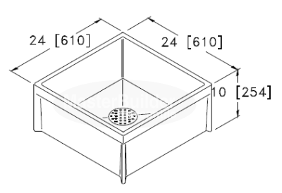 Zurn Z1996-24 Lavabo compuesto de alta densidad moldeado para servicio de trapeador de 24" x 24" x 10" 