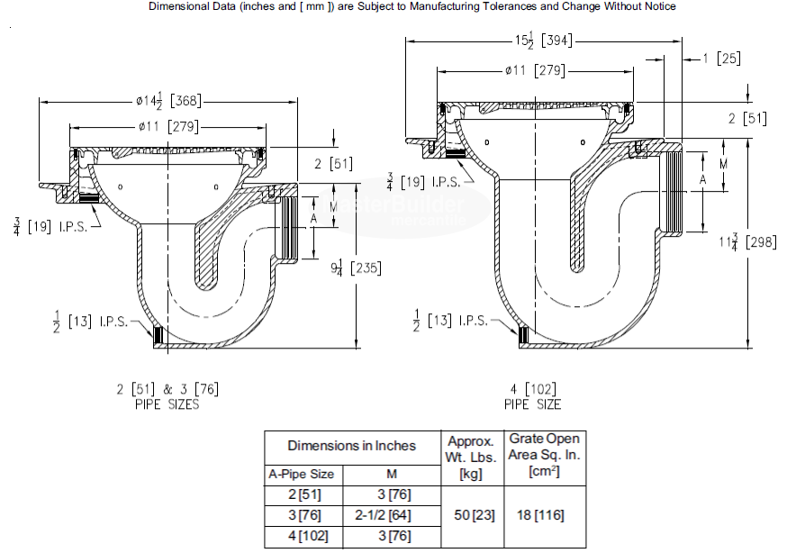 Zurn Z300 11" Flushing Rim Thoroflush Floor Drain