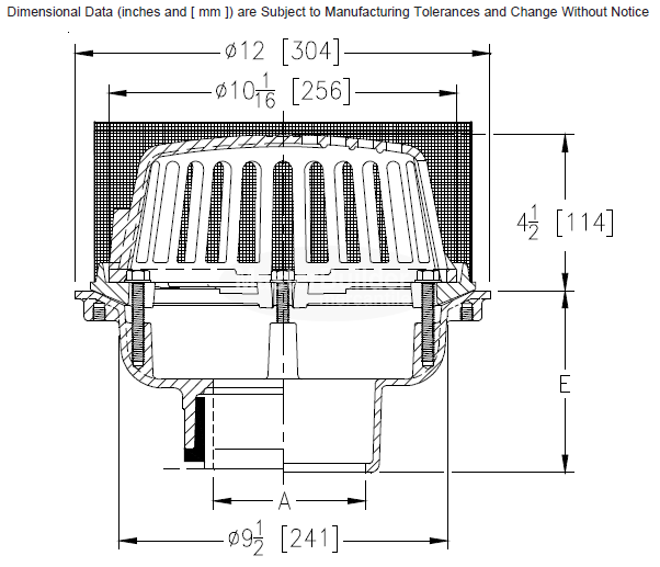 Zurn Z348 Dome Type Planting Area Drain