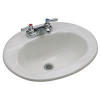 Zurn Z5111 20" x 17" Drop-In Countertop Lavatory w/ Single Faucet Hole