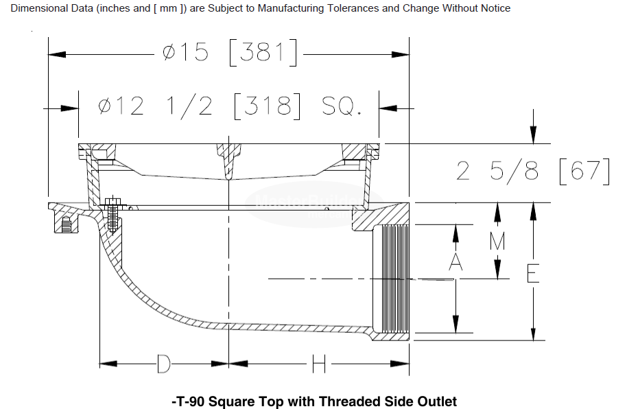 Zurn Z512 12" Heavy-Duty Drain with Tractor Grate