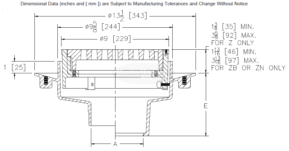 Zurn Z520 9" Adjustable Heavy-Duty Drain