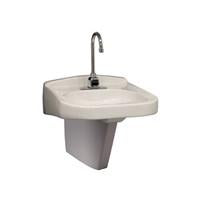 Zurn Z5324-PED 20" x 23" Wheel Chair ADA Lavatory w/ Half Pedestal, 4" Center Faucet Holes