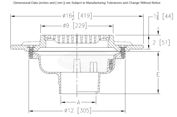 Zurn Z533 9" Heavy-Duty Parking Deck Drain w/ Support Flange