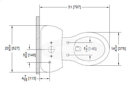 Zurn Z5561 1.0 gpf Pressure Assist, ADA Height, Elongated, Two-Piece Toilet