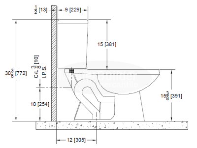 Zurn Z5571 1.0 gpf Pressure Assist Elongated, Two-Piece Toilet