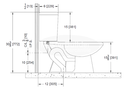 Zurn Z5577 Dual Flush Pressure Assist, Round Front, Two-Piece Toilet