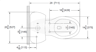 Zurn Z5576 1.0 gpf Pressure Assist, Round Front, Two-Piece Toilet