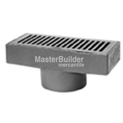 Zurn Z575-4IP-G 6" x 12" Medium-Duty Gutter Drain, 4" Iron Pipe Connection, Galvanized