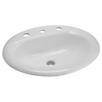 Zurn Z5811 Drop-In Countertop Cast Iron Lavatory w/ Single Faucet Hole