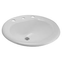 Zurn Z5818 Lavabo empotrado de hierro fundido con encimera de 20" x 17" con orificios centrales para grifo de 8" 