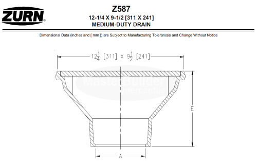 Zurn Z587 17-3/16" x 9-1/2" Medium-Duty Drain