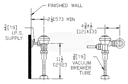 Zurn Z6003AV-WS1 1.0 GPF AquaVantage AV® Exposed Flush Valve with Top Spud Connection for 3/4" Urinals