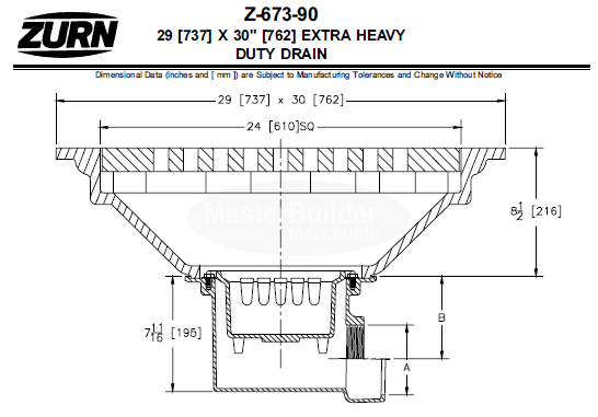 Zurn Z673 29" x 30" Extra-Heavy Drain w/ Sediment Bucket IMG 4