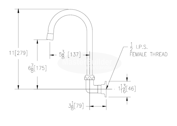 Zurn Z821B0-XL-WM AquaSpec® Wall-Mount 5-3/8" Gooseneck Spout Assembly