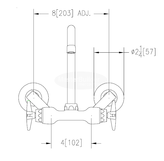 Zurn Z841A2-XL Service Sink Faucet with 3-1/2" Gooseneck and Four Arm Handles