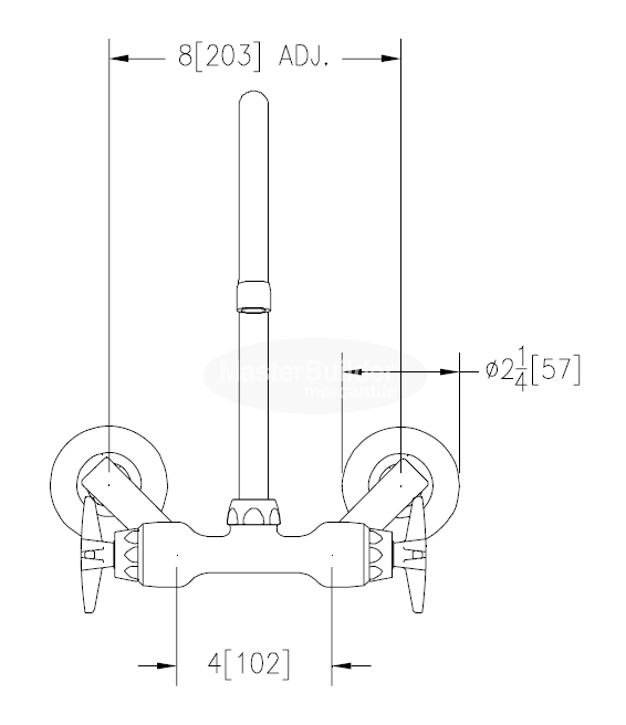 Zurn Z841C2-XL Service Sink Faucet w/ 8" Gooseneck and Four Arm Handles