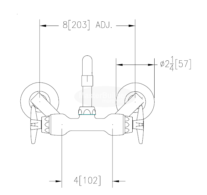 Zurn Z841H2-XL Service Sink Faucet w/ 12" Tubular Spout and Four Arm Handles